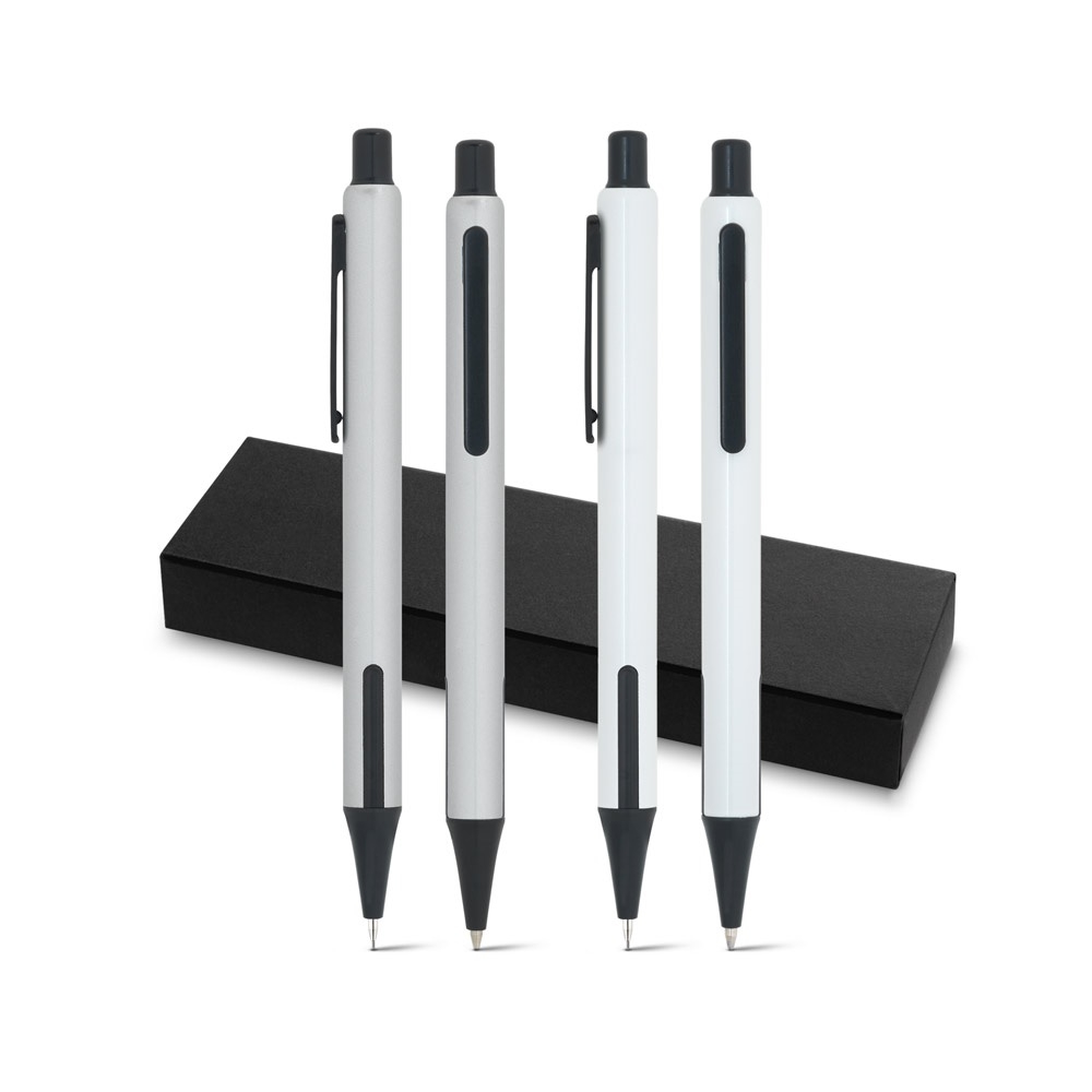 HUDSON. Ball pen and mechanical pencil set in aluminium
