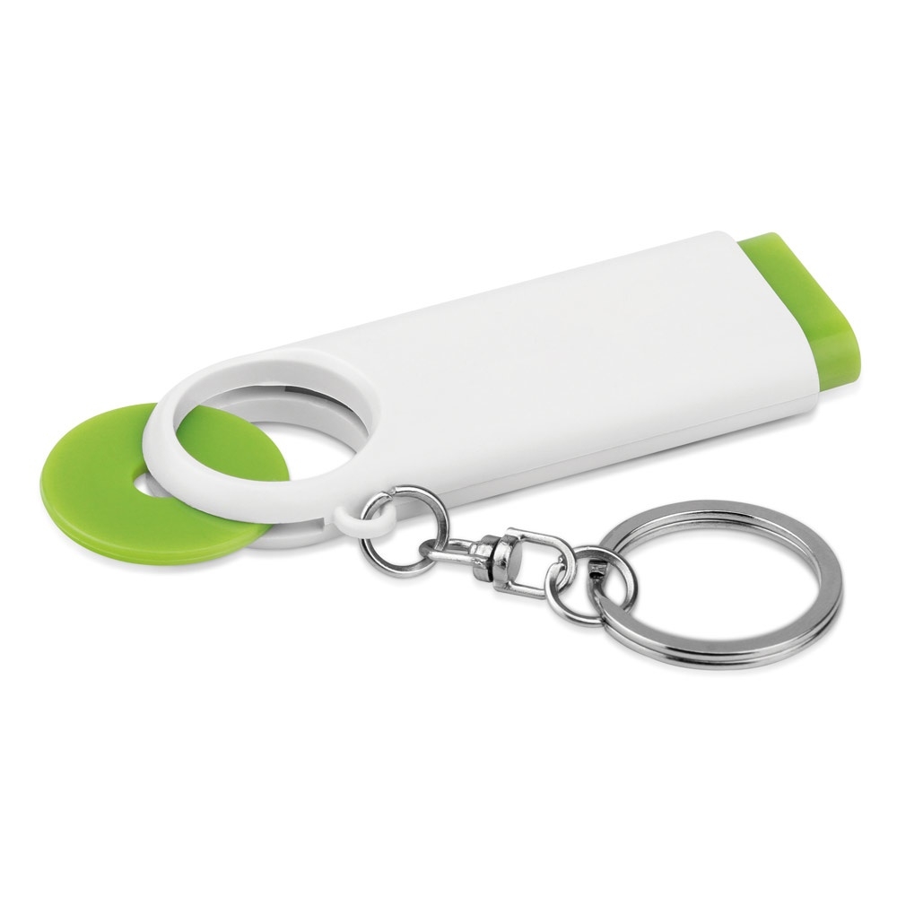 TOKEN. Coin-shaped keyring for supermarket trolley