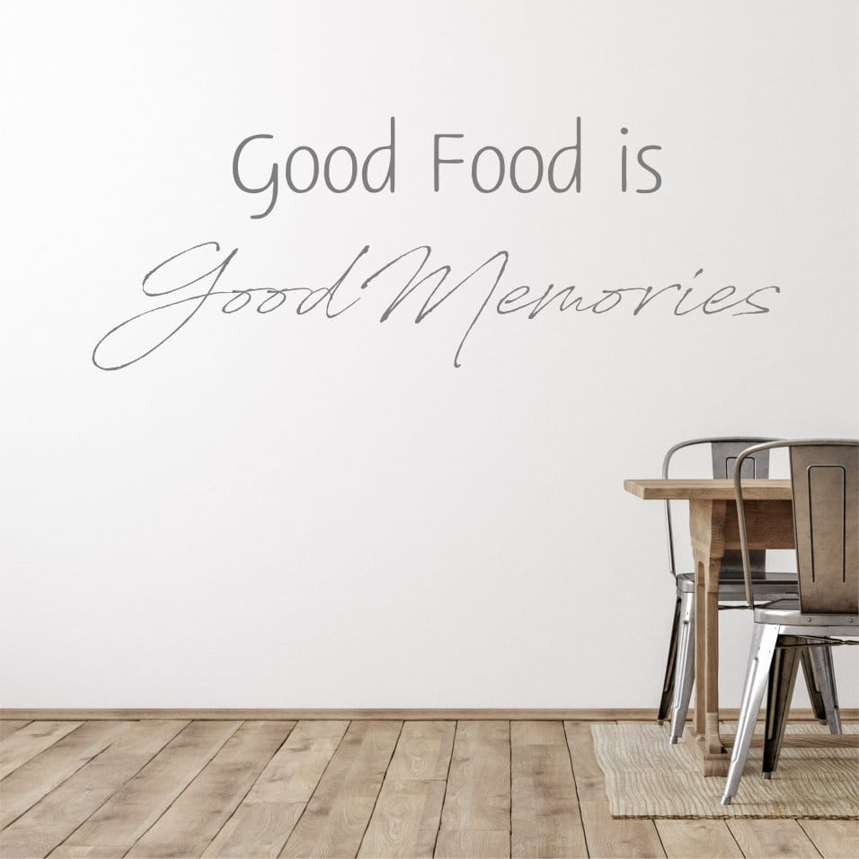 Good food is good memories vinyl Wall Quote