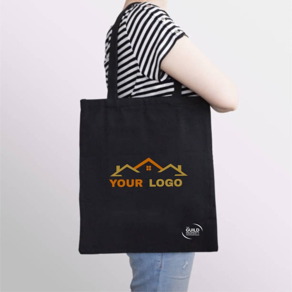 Black Cotton tote bag - The Guild dual branding
