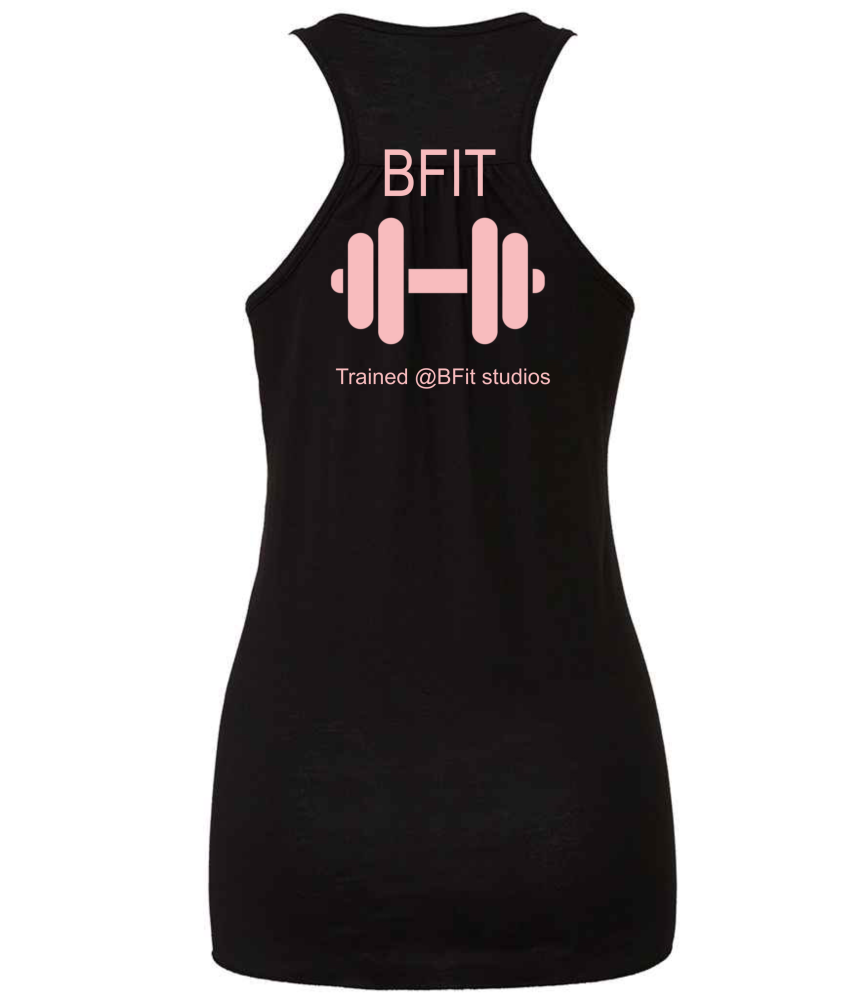 Becky PT- Black Ladies Flowy Racer Back Tank Top