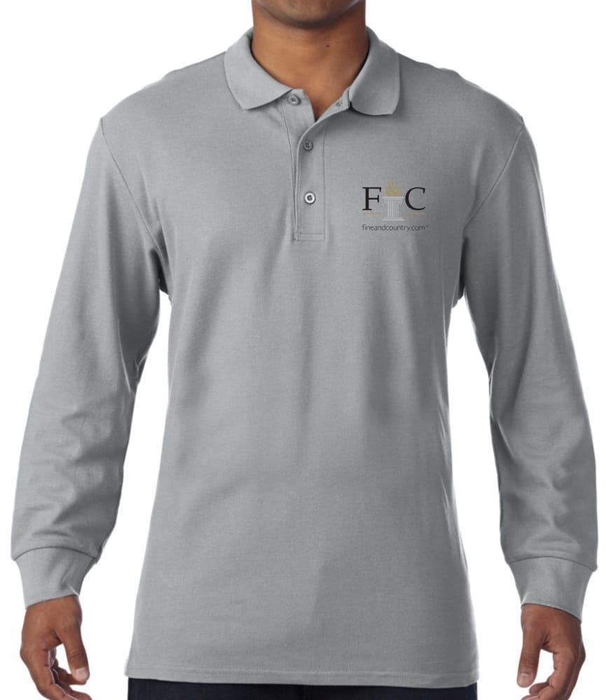 F&C Gildan Long Sleeve Premium Cotton® Double Piqué Polo Shirt 