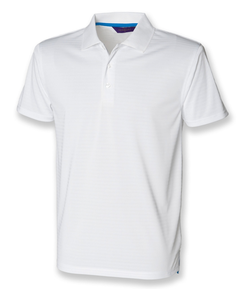 Henbury Coolplus® Textured Stripe Piqué Polo Shirt