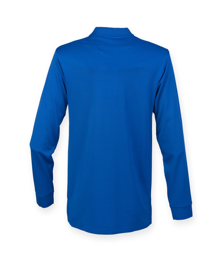Henbury Unisex Long Sleeve Coolplus® Piqué Polo Shirt