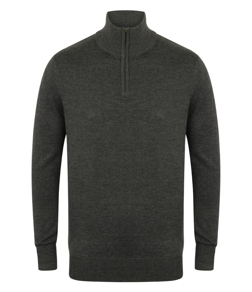 Henbury Zip Neck Sweater