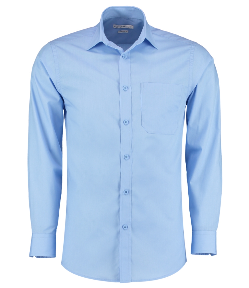 Kustom Kit Long Sleeve Tailored Poplin Shirt