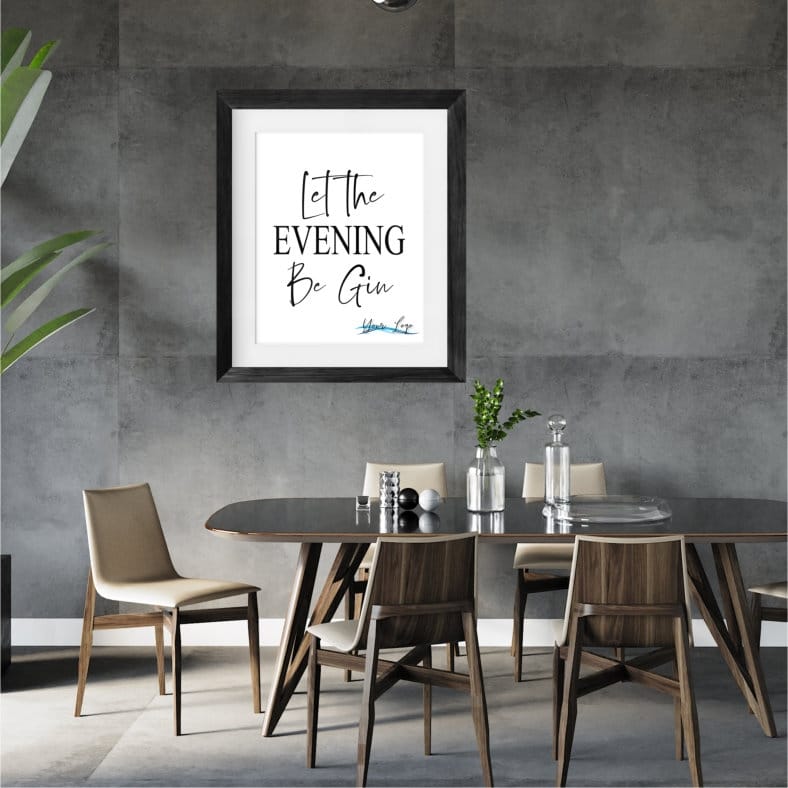 Let the evening Be Gin framed print