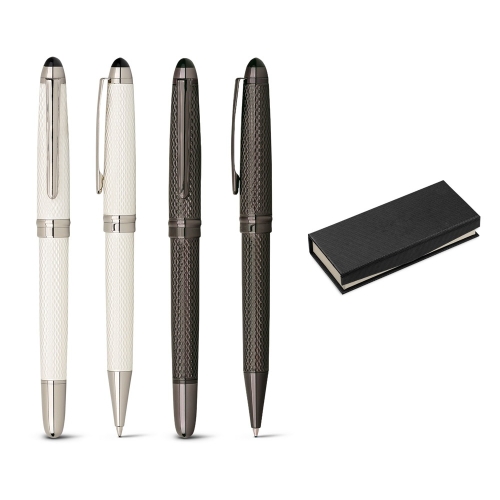 ROYAL. Roller pen and ball pen set in metal