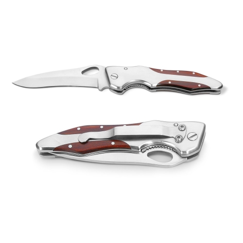 LAWRENCEÂ . Pocket knife in stainless steel and wood
