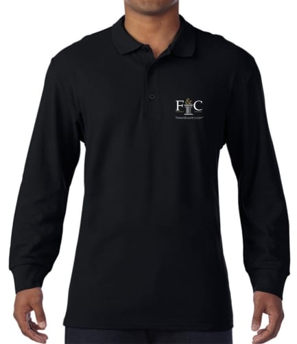 F&C Gildan Long Sleeve Premium Cotton® Double Piqué Polo Shirt 
