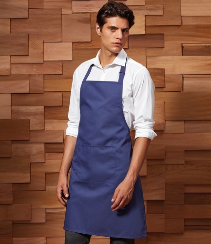Premier Workwear 'Colours' Bib Cooking Apron WITH pocket Restaurant Cafe PR154 