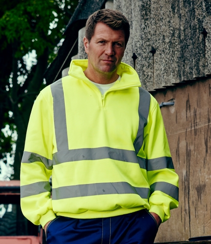 Yoko Hi-Vis Zip Neck Sweatshirt