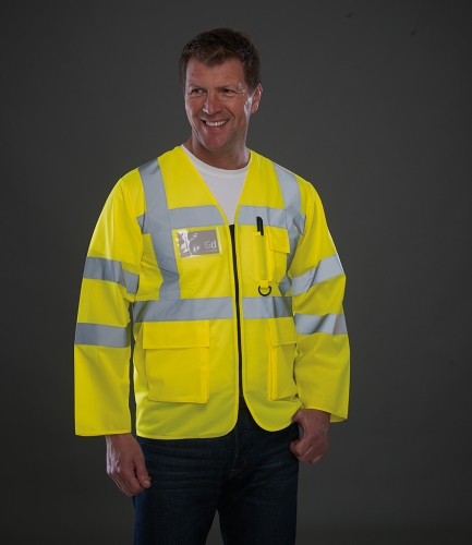 Yoko Hi-Vis Executive Long Sleeve Waistcoat