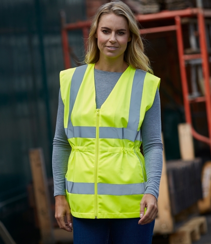 Yoko Ladies Hi-Vis Executive Waistcoat