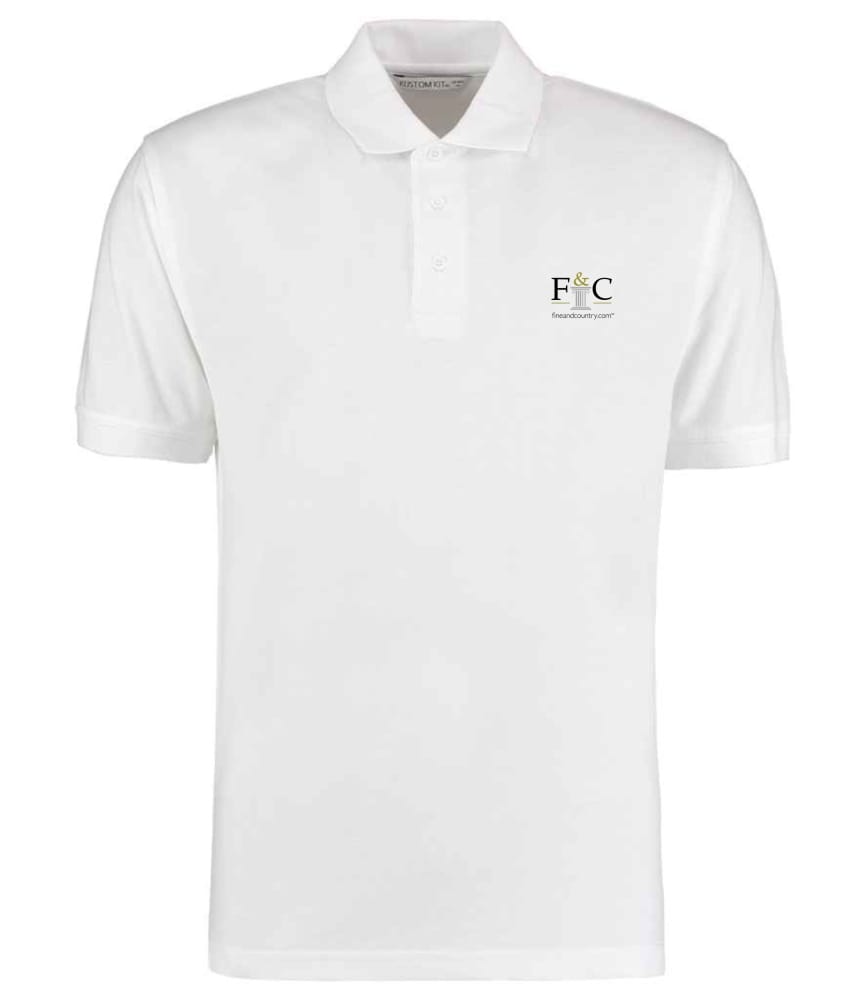 Fine & Country Embroidered Men's Polo  white