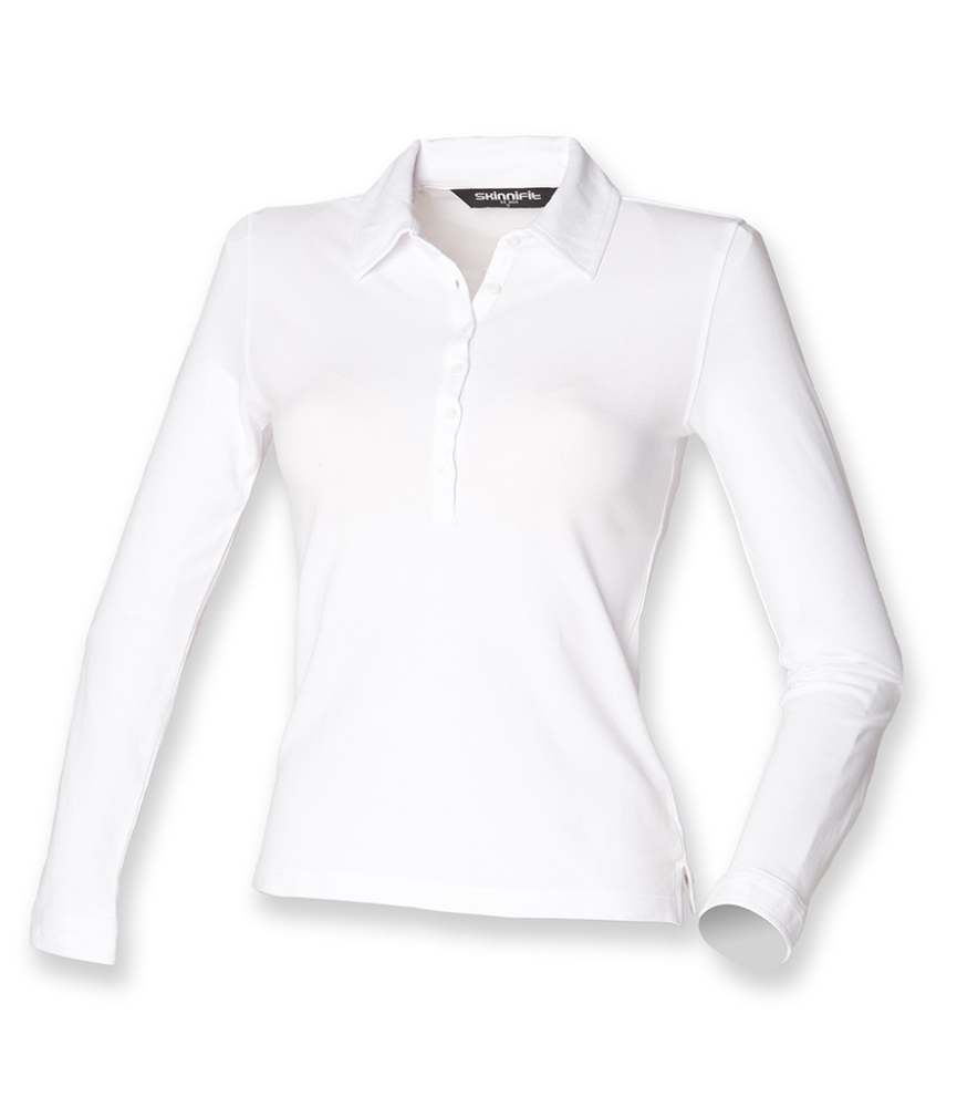 SF Ladies Long Sleeve Stretch Polo Shirt
