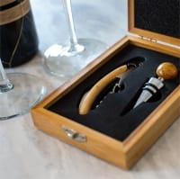 Fine & Country Bamboo Wine Stopper Gift Set