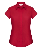 Russell Collection Ladies Cap Sleeve Fitted Poplin Shirt