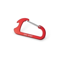 CLOSE. Carabiner with bottle opener