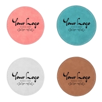 Branded Leather Round Coaster x 10 
