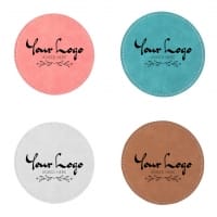 Branded Leather Round Coaster x 10 
