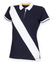 Front Row Ladies Diagonal Stripe Cotton Piqué Polo Shirt