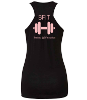 Becky PT- Black Ladies Flowy Racer Back Tank Top