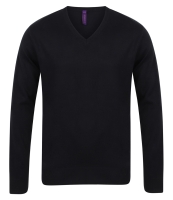 Henbury Lightweight Cotton Acrylic V Neck Sweater
