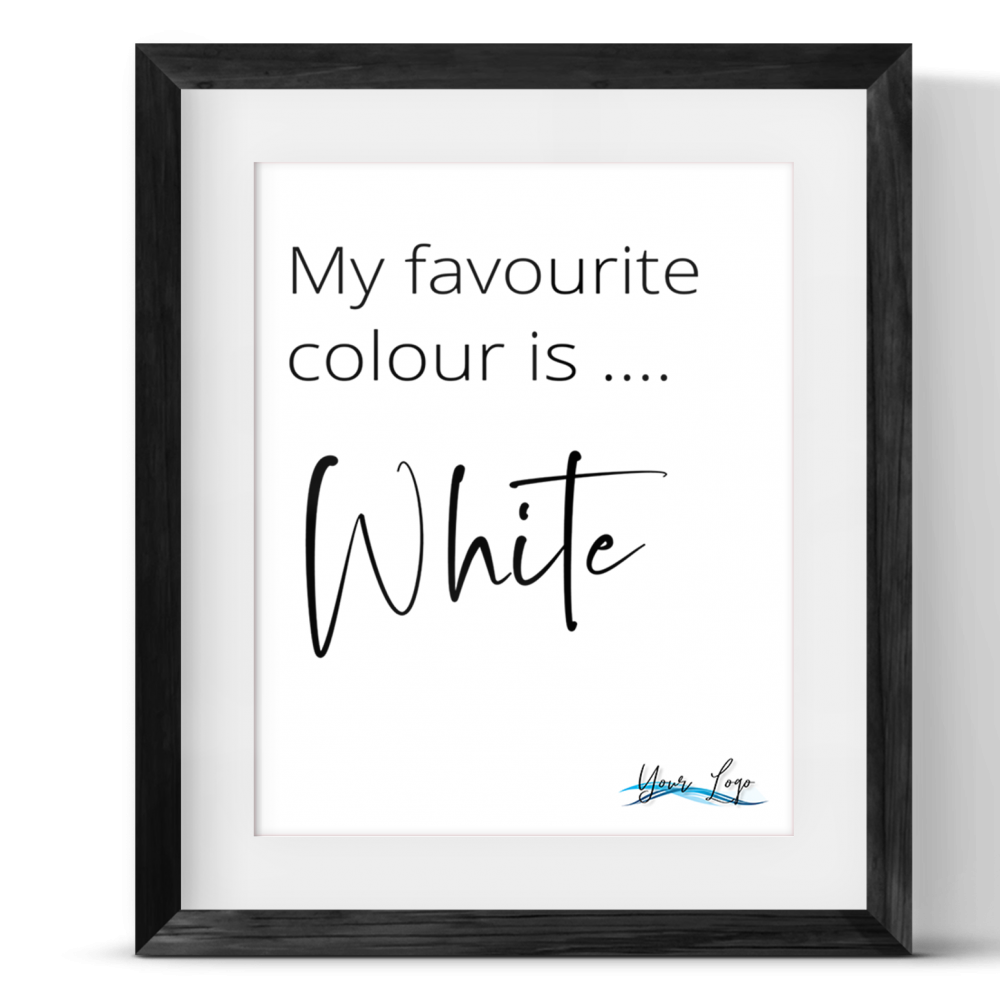 My favourite colour is white Framed Print