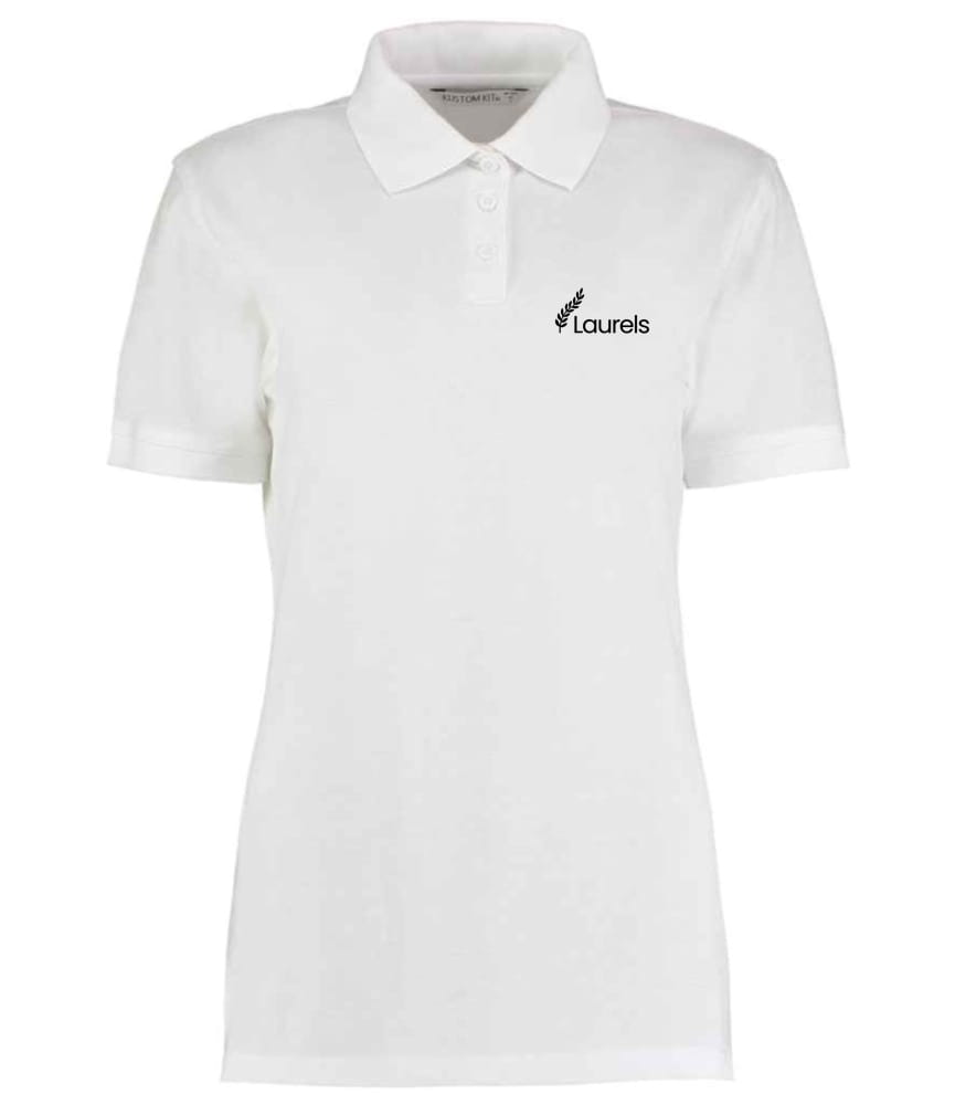  Ladies Embroidered Polo white  